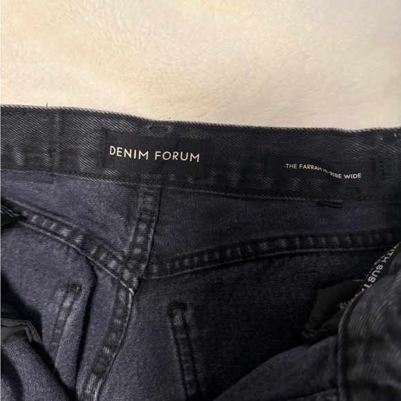 Denim Forum The Farrah Hi-Rise Wide Jean - Black - Picture 6 of 13